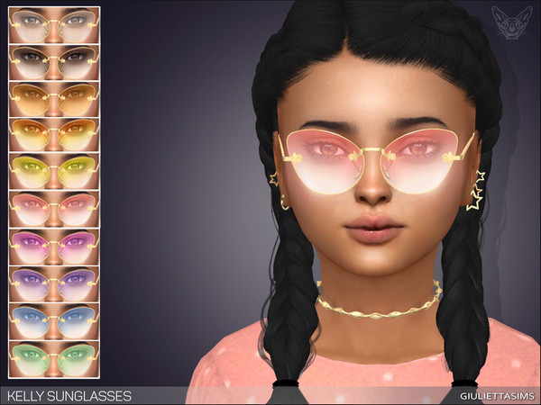 Sims 4 — Kelly Sunglasses For Kids by feyona — These sunglasses come in 10 colors and work with CAS sunglasses slider by