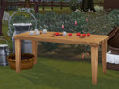 Sims 4 — Wooden Sale Table by Jalorda2 — This wooden table has the same function as the street sale table from the City