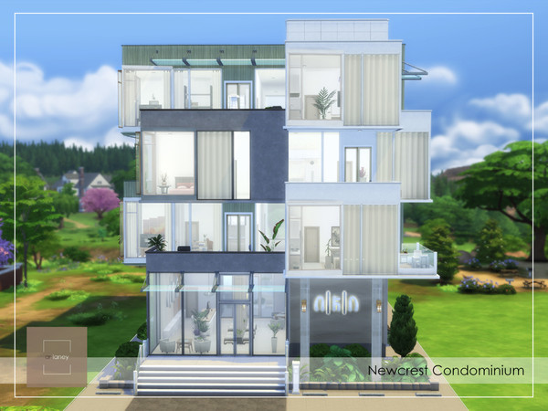 Sims 4 — Newcrest Condominium by arlaney — A 4-Storey Condominium located at Newcrest, with 12 units and a pool. You can