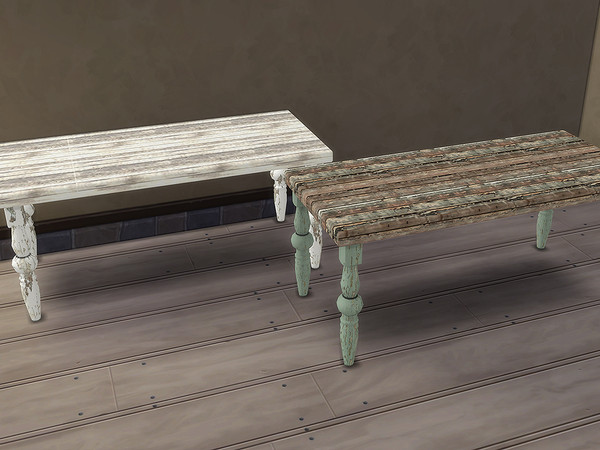 Sims 4 — Country Cottage Kitchen Table by TheNumbersWoman — It's a table. You can eat on it. Of course, only 6 of the