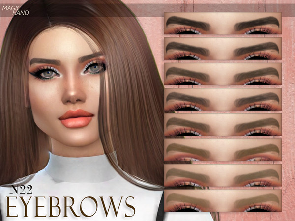 Sims 4 — [MH] Eyebrows N22 by MagicHand — --12 available colors-- --Compatible with HQ settings-- --CAS thumbnail--