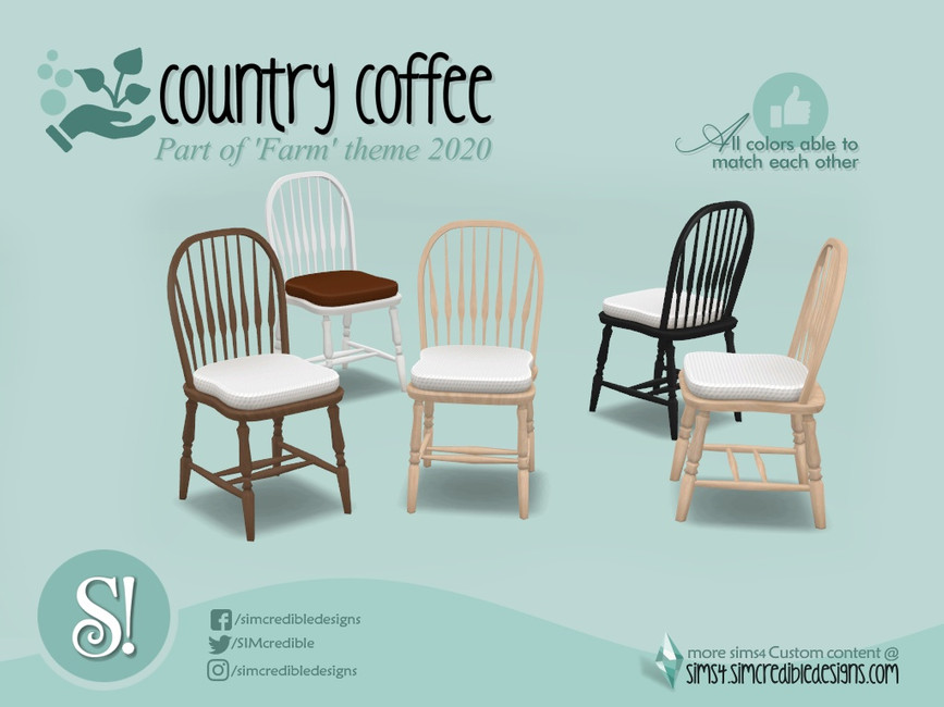 The Sims Resource Country Coffee Dining chair