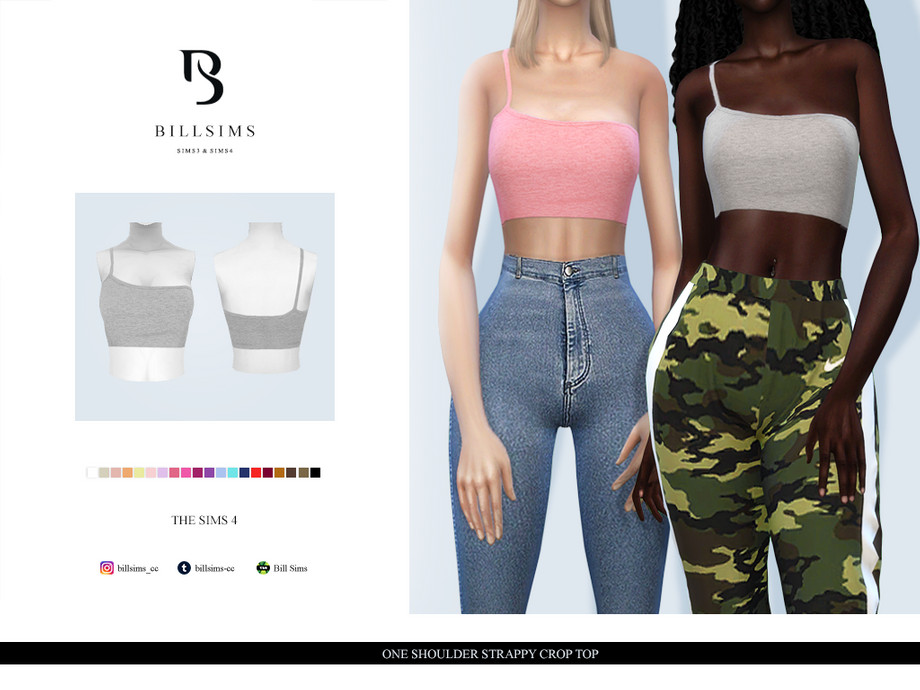 The Sims Resource - One Shoulder Strappy Top
