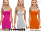 Sims 4 — Smocked Tube Mini Dress by ekinege — Tube dress in smocked with a frill trim. 15 different colors.