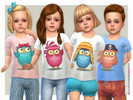 Sims 4 — Owl T-Shirt by lillka —  Owl T-Shirt for Toddler 20 swatches Base game compatible Custom thumbnail 