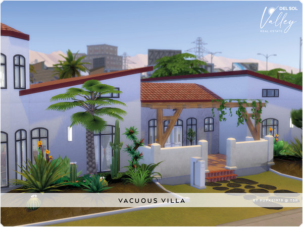 Sims 4 — Vacuous Villa - [Legacy Edition] - minor cc by Pupke1979 — Build in a modern Spanish architectural style, this