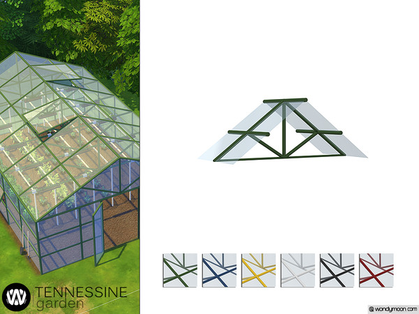 Sims 4 — Tennessine Greenhouse Roof (4 Tile) by wondymoon — - Tennessine Greenhouse - Greenhouse Roof (4 Tile) -