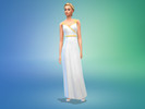 Sims 4 — Midas Daughter Wedding Dress by DeadEndNightmare — A gold highlighted wedding dress inspired by mythology.