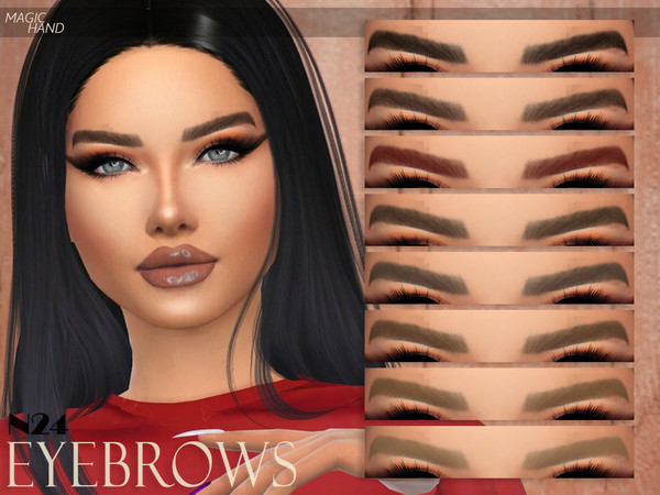 Sims 4 — [MH] Eyebrows N24 by MagicHand — --12 available colors-- --Compatible with HQ settings-- --CAS thumbnail--