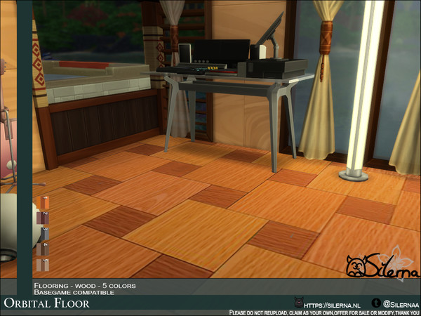 Sims 4 — Orbital by Silerna — Beautiful wooden floors in 5 colors. -Base game compatible. -5 swatches -Located in Wood