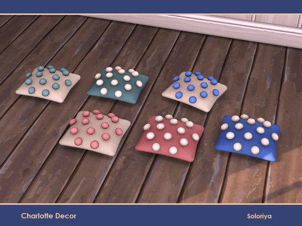 Sims 4 — Charlotte Decor. Pillow win Pompons by soloriya — Pillow with pompons. You can place it on any surfaces. Part of