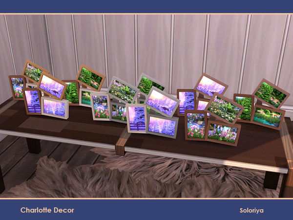 Sims 4 — Charlotte Decor. Pictures by soloriya — Three picutres in one mesh. Part of Charlotte Decor set. 9 color