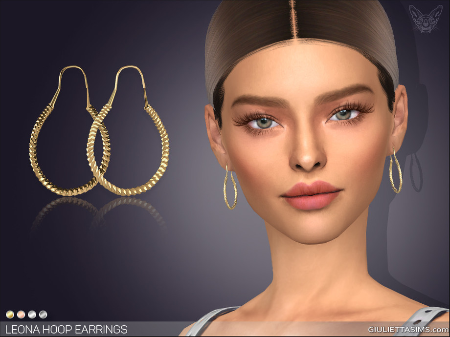 The Sims Resource Leona Hoop Earrings