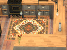 Sims 4 — Brown Oriental Rug by MrsSimoleon — Brown/red traditional oriental rug
