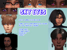 Sims 4 — Sky Eyes by Xx_CosmicRot_xX — 4 different sky themed eye recolors on the base eye colors. There's purple -