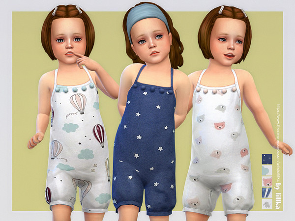 Sims 4 — Playtime Romper [NEEDS ISLAND LIVING] by lillka — Playtime Romper 5 swatches Custom thumbnail YOU NEED Island