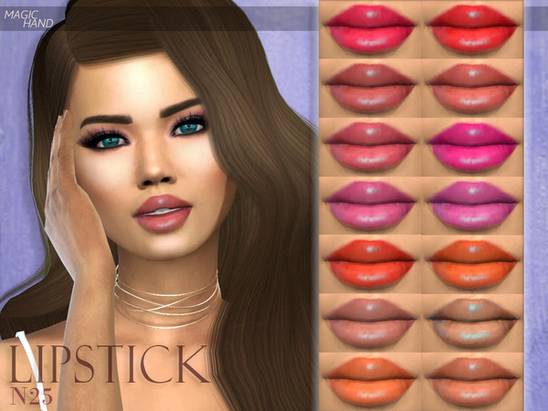 Sims 4 — [MH] Lipstick N25 by MagicHand — --16 available colors-- --Compatible with HQ settings-- --CAS thumbnail--