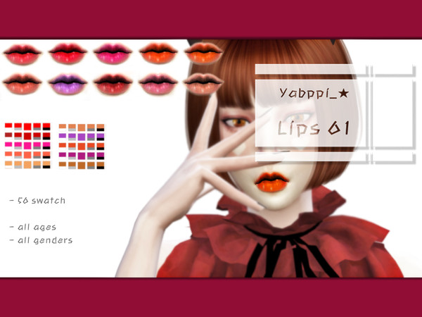Sims 4 — Yabppi_Tanghulu Lips by Yabppi — It can be buried in some skin cc.