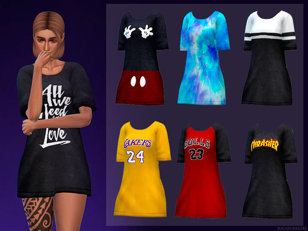 Sims 4 — Loose Tee - Retexture - Need mesh by ZS27 — I was looking for content of this style for a long time and since I