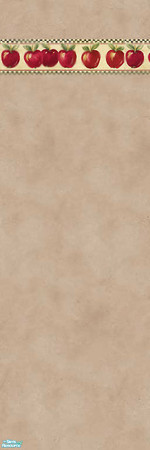 Sims 2 — The Kitchen Walls Set - Rusty Apples by gummypeaches — A rusty colored wallpaper with an apple border. Ideal for