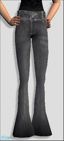 Sims 2 — Flared Jeans [Grey] by Lola — 4 Flared Jeans Based On A Mesh By Me. Click Link Below To Get It!