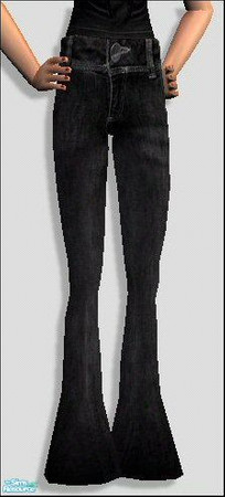 Sims 2 — Flared Jeans [Black] by Lola — 4 Flared Jeans Based On A Mesh By Me. Click Link Below To Get It!