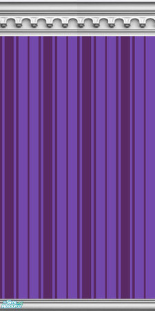 Sims 2 — NK PI 2-Tone Gothic Arch - Purple Lights by MoMama — Purple Lights Oxford striped wallpaper is topped by a