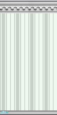 Sims 2 — NK PI 2-Tone Gothic Arch - Pale Green by MoMama — Pale Green Oxford striped wallpaper is topped by a gothic arch