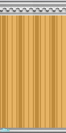 Sims 2 — NK PI 2-Tone Gothic Arch - Gold by MoMama — Gold Oxford striped wallpaper is topped by a gothic arch crown