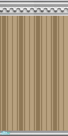 Sims 2 — NK PI 2-Tone Gothic Arch - Brown by MoMama — Brown Oxford striped wallpaper is topped by a gothic arch crown