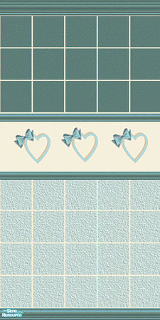 Sims 2 — Hearts and bows by devilishdawn —  Has a matching floor in the tiled floor section 