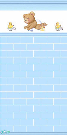 Sims 2 — Bears bath wall  tiled boy by devilishdawn — Has a matching floor in the tiled floor section 