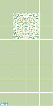 Sims 2 — Atlantis Tile Set - Green Wall by s00z — 
