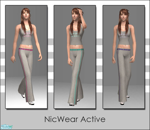 Sims 2 — BeBe Gym Gear - Grey Version by nicwear — Inspired by a friend's outfit. Created from scratch, no photos used.