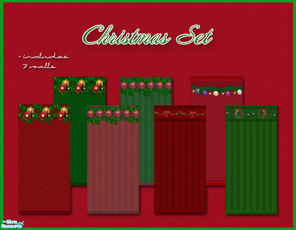 Sims 2 — Christmas Set by elmazzz — Christmas Set Including 7 Walls