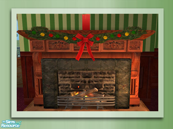Sims 2 — Christmas Mantle Garland - Red by Shakeshaft — Brighten up your Sims fire surrounds this christmas with the