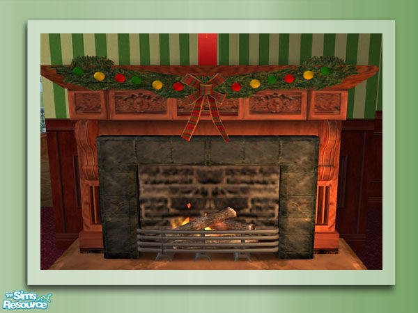 Sims 2 — Christmas Mantle Garland - Plaid by Shakeshaft — Brighten up your Sims fire surrounds this christmas with the