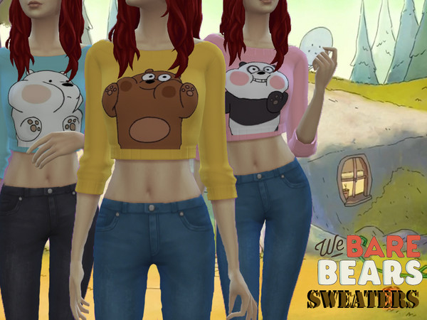 Sims 4 — We Bare Bears BFF Sweaters - Realm of Magic by iValeg — Cute We Bare Bears BFF Sweaters for teen,young adult and