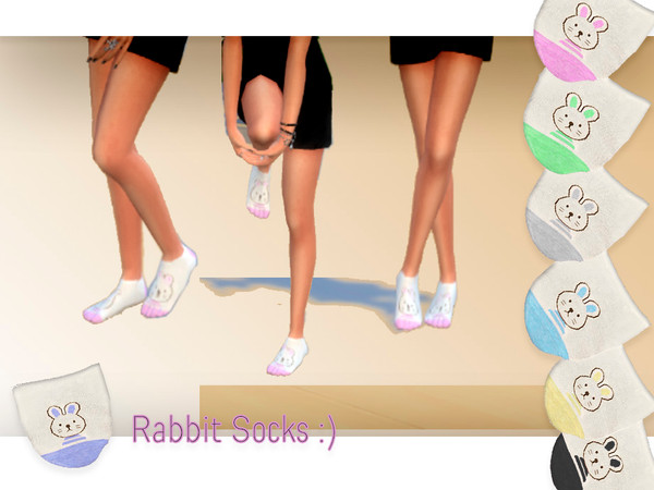 Sims 4 — Rabbit Socks :) by eyquardjl2 — Just women's socks with Rabbit drawing in differents colours :)