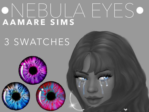 Sims 4 — AAMARE SIMS Nebula Eyes by Amare_Sims — Give your sim a striking look with these piercing nebula eyes. Base Game