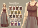 Sims 4 — Female Peasant Set by kennetha_v — Medieval dress&amp;headdress set for female peasants My mesh and texture