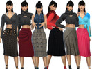 Sims 4 — Skirt straight recolor (Get famous) by Neladies — Skirt straight recolor in 6 colors and 6 patterns Need get
