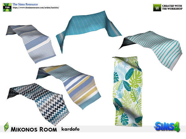 Sims 4 — kardofe_Mikonos Room_Towel by kardofe — Towel thrown at the foot of the couch,no need to trick to place it,in