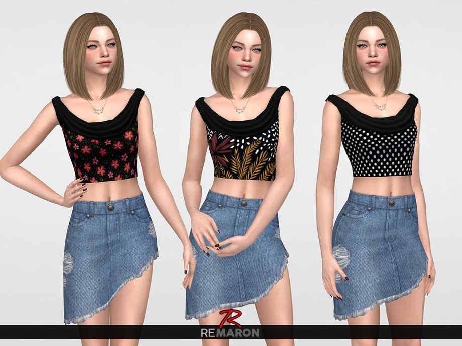 The Sims Resource - Ruffle Top for Women 01
