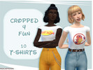 Sims 4 — Cropped 4 Fun T-Shirts N2 by peachtreees — Fun Maxis Match Crop T-Shirts In 10 Colors 2 Repeat Swatches Found In