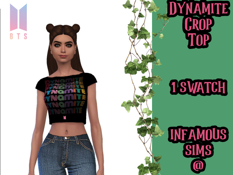 Sims 4 The Sims Resource | BTS Dynamite Crop Top by TSR Creator