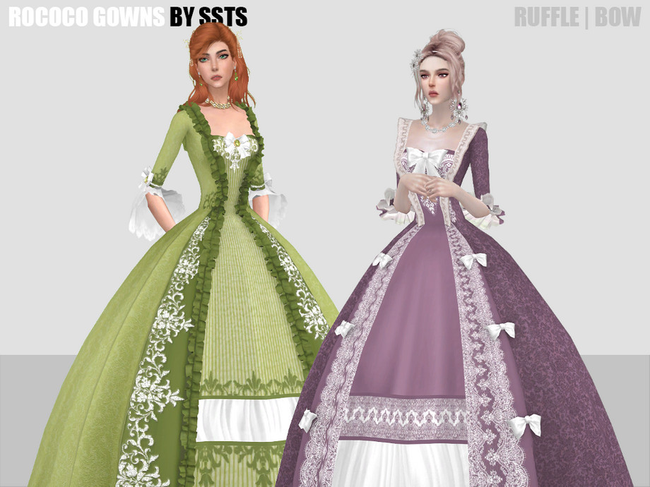 The Sims Resource - TWO ROCOCO GOWNS by SSTS