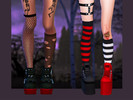Sims 4 — Odd Goth Socks by CosmicCC — Some wonky goth socks! This is a pretty simple thing but it was needed!! I hope