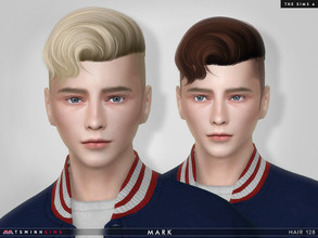 Sims 4 — Mark ( Hair 128 ) by TsminhSims — New meshes - 20 colors - HQ texture - Custom shadow map, normal map - All LODs