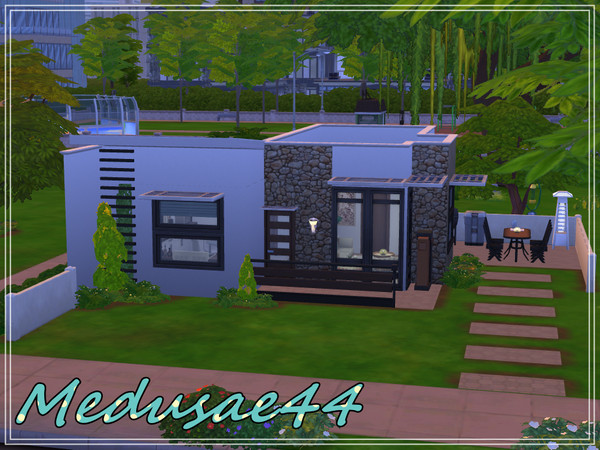 Sims 4 — Modern House Vol2 by medusae44 — A comfortable modern home for one sim or a couple 